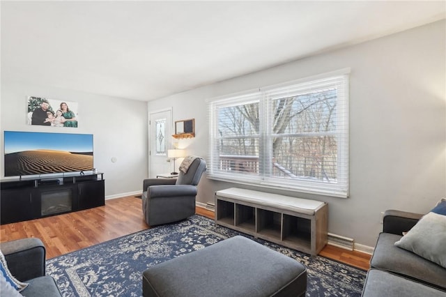 living room featuring hardwood / wood-style floors