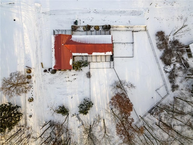 view of snowy aerial view