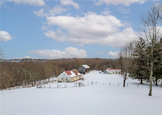 view of snowy aerial view