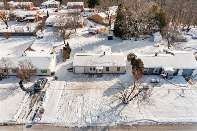 view of snowy aerial view