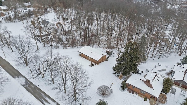 view of snowy aerial view