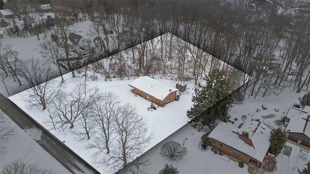 view of snowy aerial view