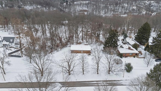 view of snowy aerial view