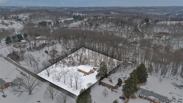 view of snowy aerial view