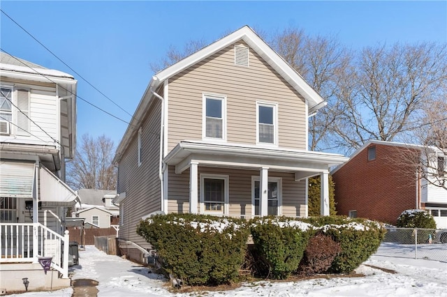 view of property with a porch