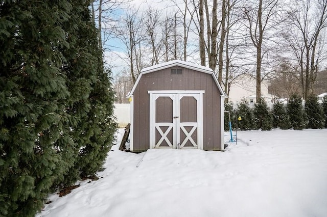 view of snow covered structure