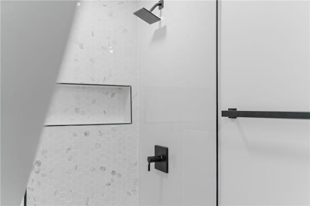 interior details with a shower