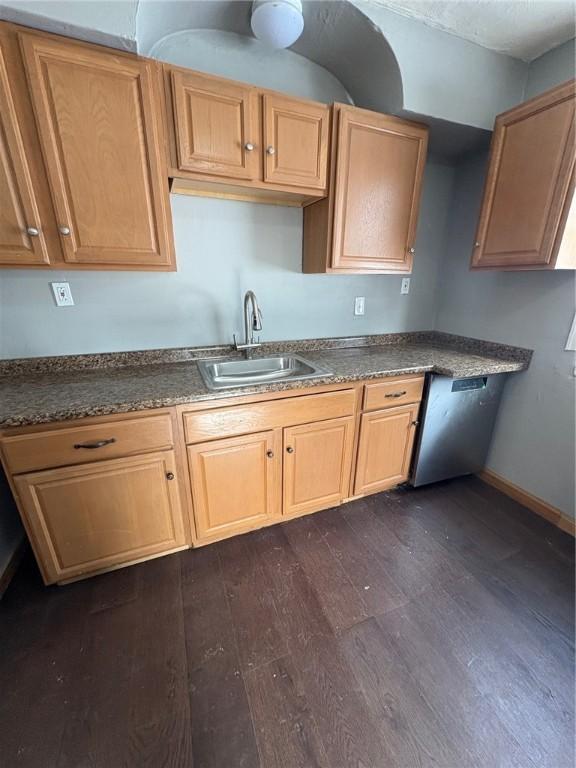 kitchen featuring dark hardwood / wood-style flooring and sink