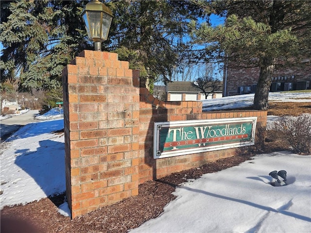 view of community sign