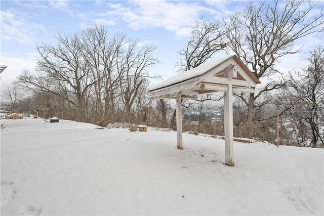 view of snowy yard