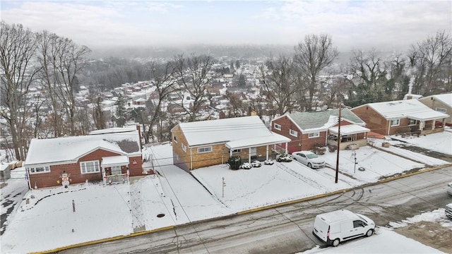 view of snowy aerial view