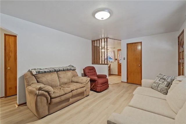 living room with light wood-type flooring