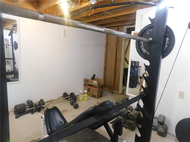 view of workout area