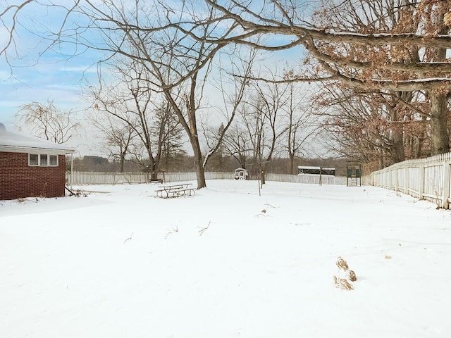 view of snowy yard