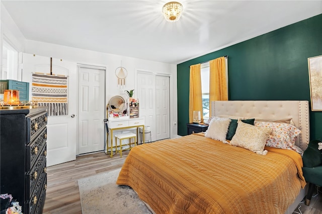 bedroom featuring hardwood / wood-style floors