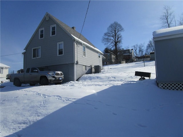 view of snowy exterior