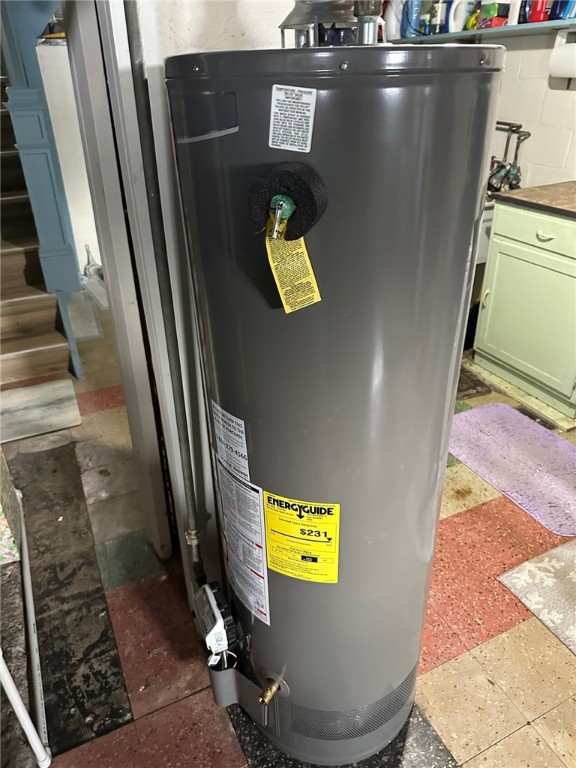 utilities featuring gas water heater