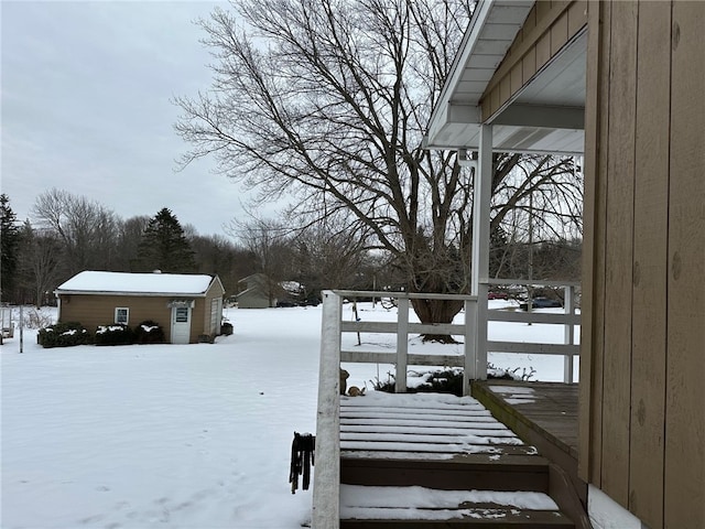 view of snowy yard