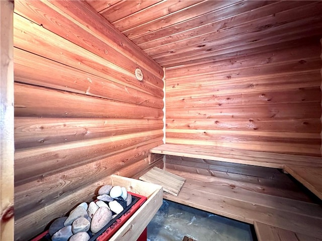 view of sauna