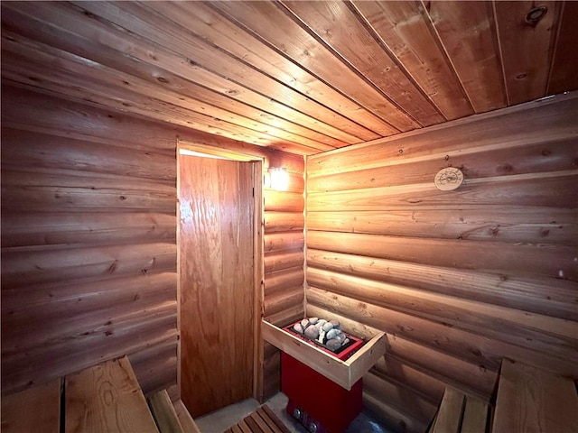 view of sauna