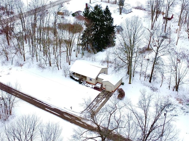 view of snowy aerial view