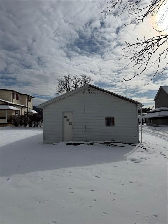 view of snow covered structure