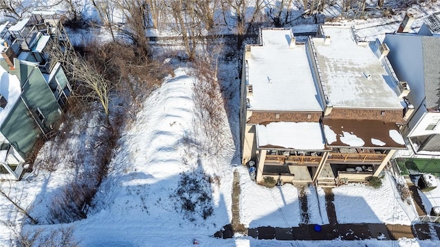 view of snowy aerial view