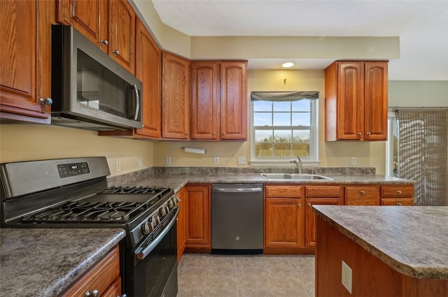 kitchen with stainless steel appliances and sink