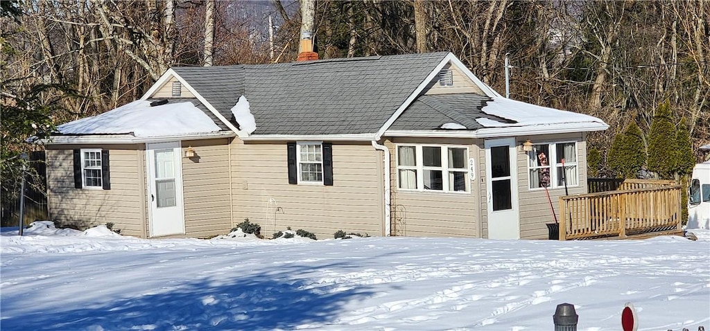 view of snow covered structure