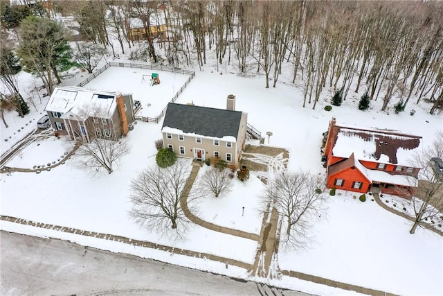 view of snowy aerial view