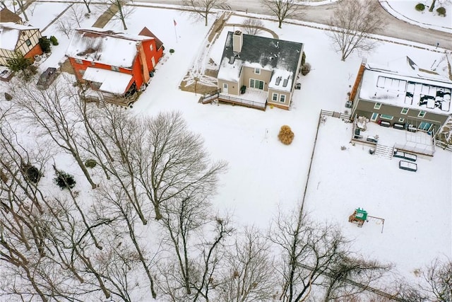 view of snowy aerial view