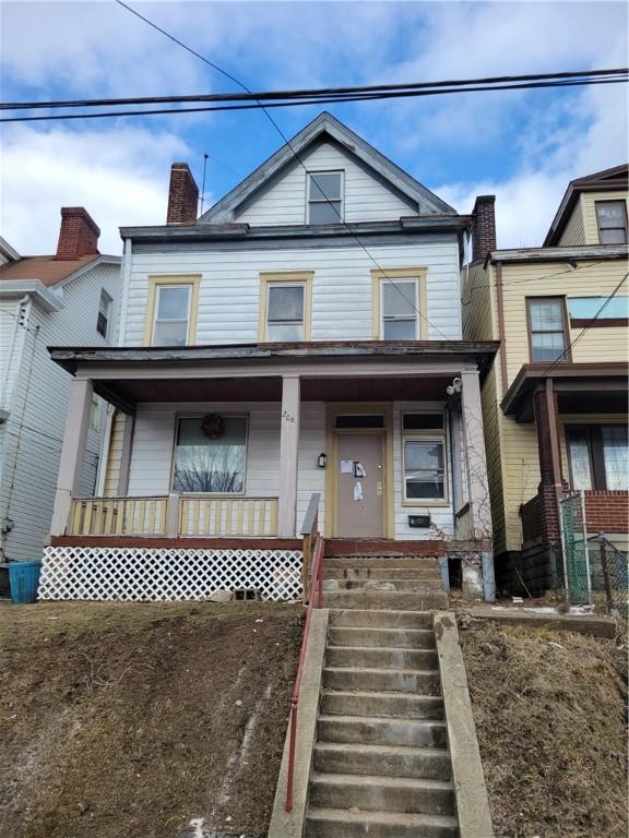 view of front of property with a porch