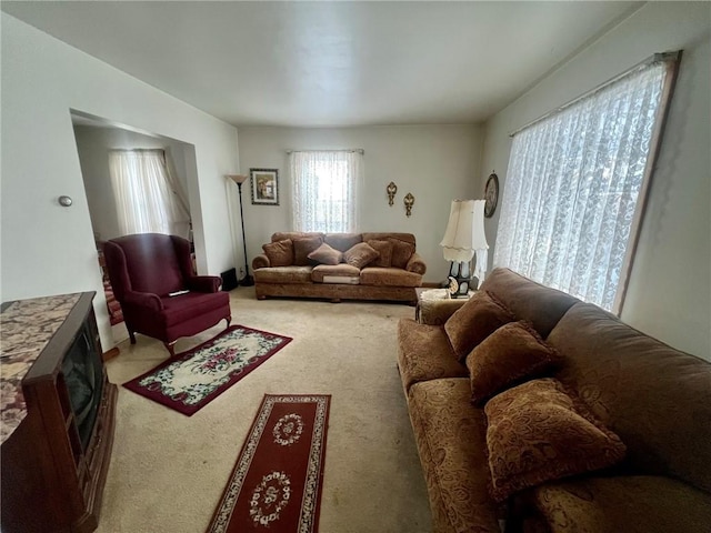 view of carpeted living room