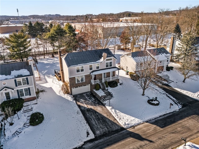 view of snowy aerial view