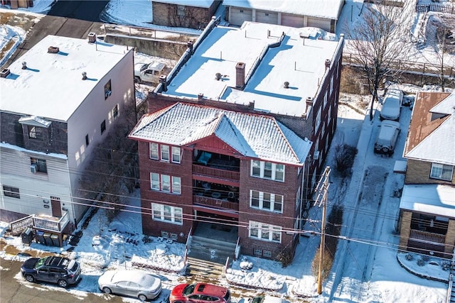 view of snowy aerial view