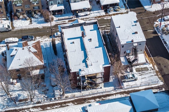 view of snowy aerial view