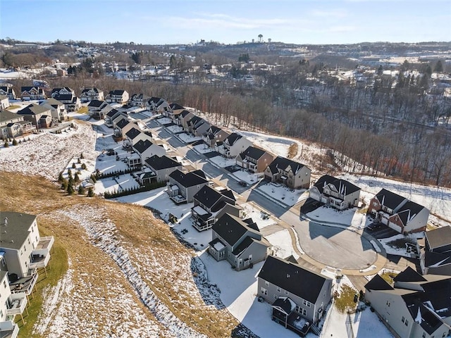 view of snowy aerial view