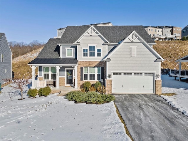 view of front of home featuring covered porch