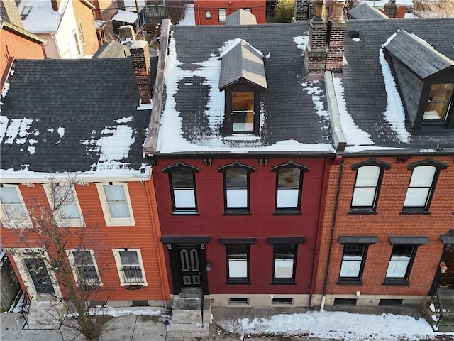 view of snowy aerial view