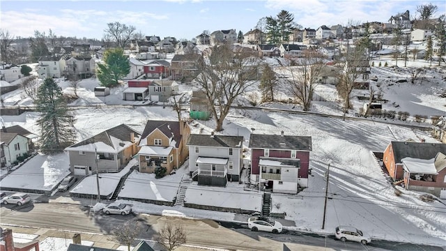 view of snowy aerial view