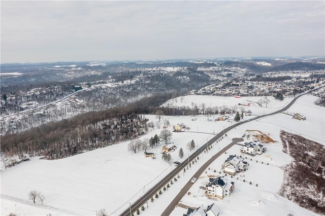 view of snowy aerial view