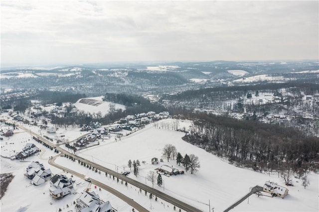 view of snowy aerial view