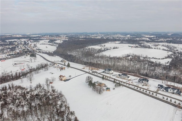 view of snowy aerial view