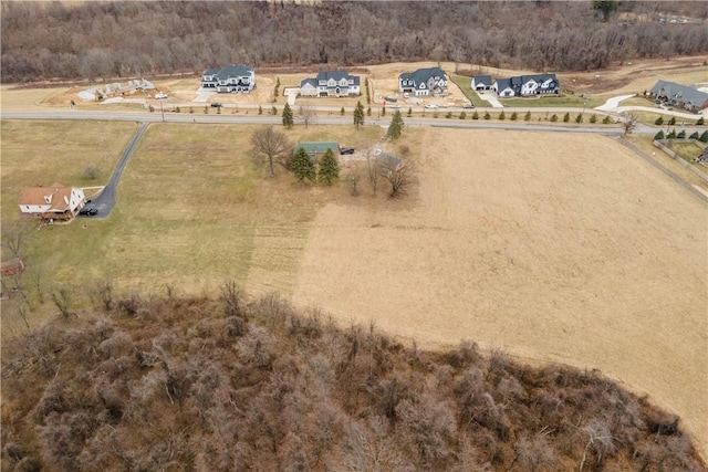 bird's eye view featuring a rural view