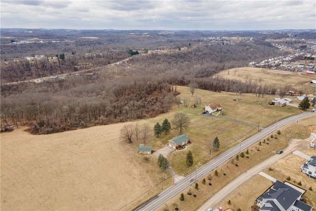 aerial view with a rural view