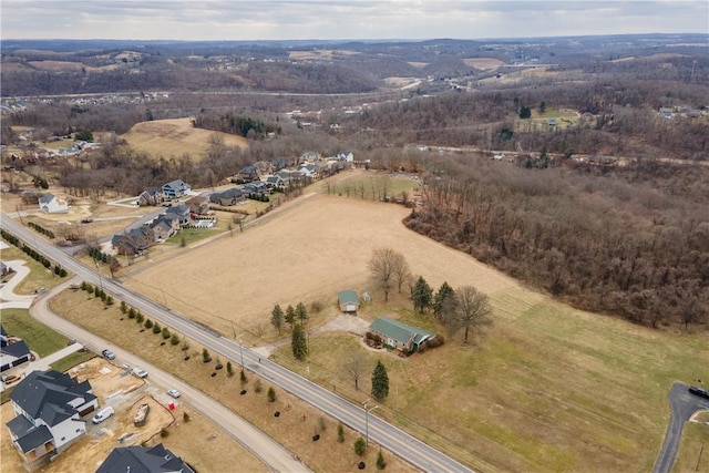 drone / aerial view featuring a rural view