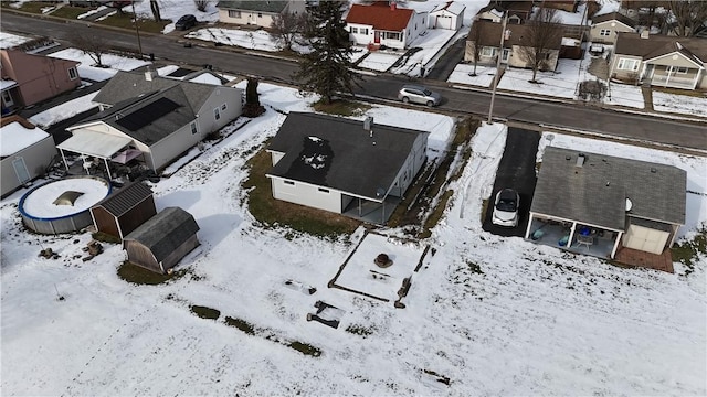 view of snowy aerial view