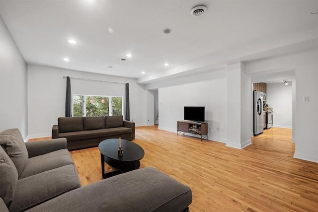 living room featuring light hardwood / wood-style floors