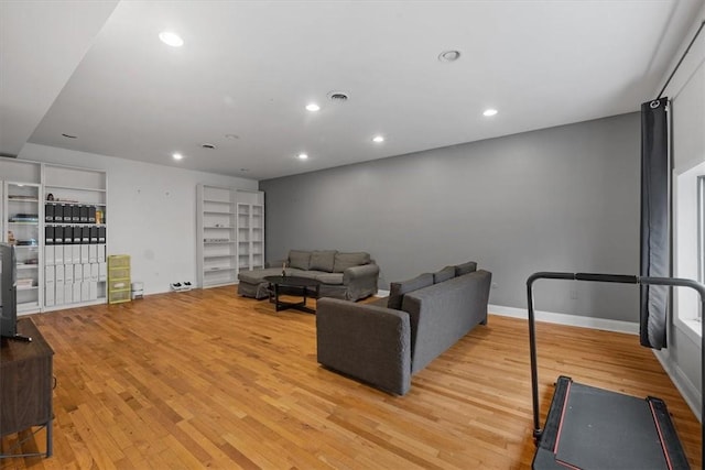 living room featuring light hardwood / wood-style floors