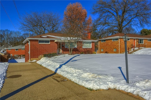 view of single story home